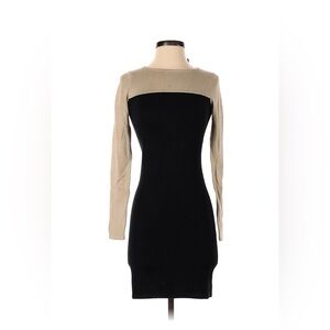Kenneth Cole New York Black Bodycon Dress Size 0 Long Sleeve Colorblock